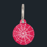 Pink Web Pet ID Tag<br><div class="desc">A spider's web forming into a bold pink-colored void.</div>