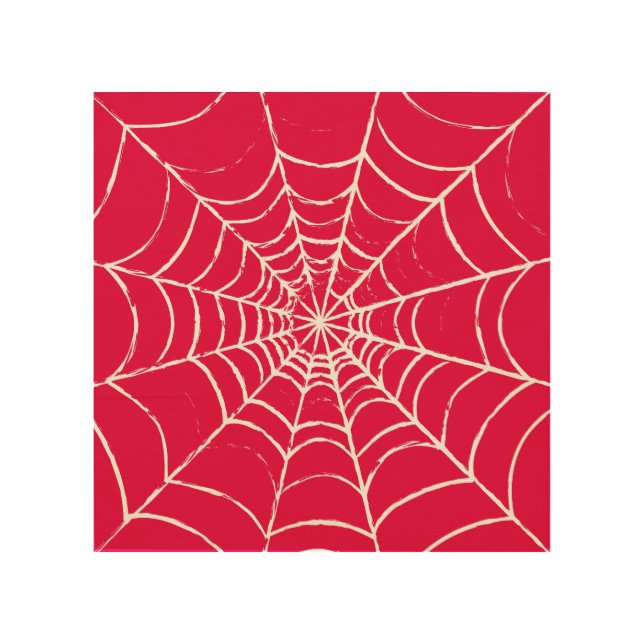 Pink Web Wood Wall Art (Front)