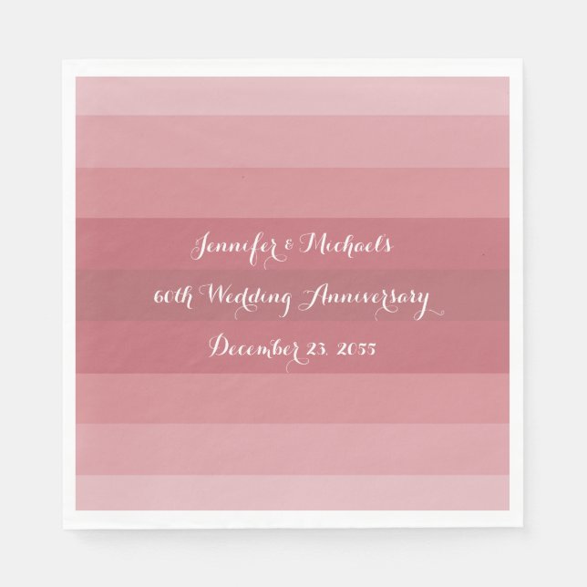 Pink Wedding Anniversary Party Bridal Shower Paper Napkins (Front)