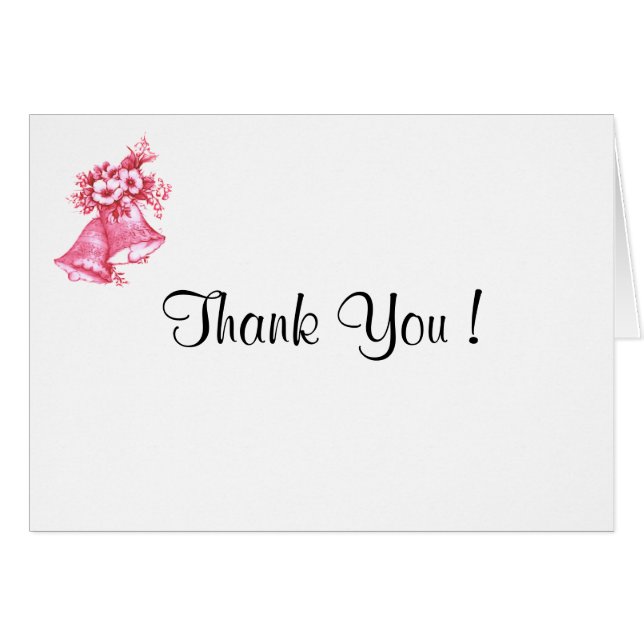 Pink Wedding Bells Cards (Front Horizontal)