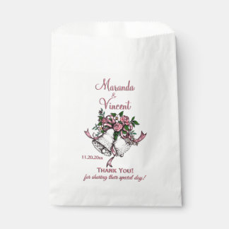 Pink Wedding Bells Favor Bag