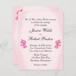 Pink Wedding Bells Invitation