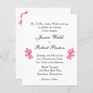 Pink Wedding Bells Invitation