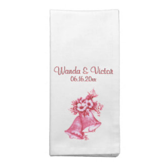 Pink Wedding Bells Personalized Napkin