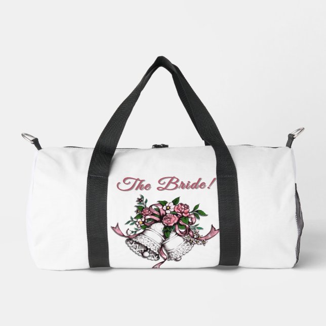 Pink Wedding Bells The Bride Duffle Bag (Front)
