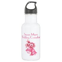 Pink Wedding Bells Water Bottle