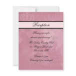 Pink Wedding Bouquet Reception Card