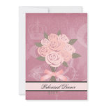 Pink Wedding Bouquet Rehearsal Dinner Invitation