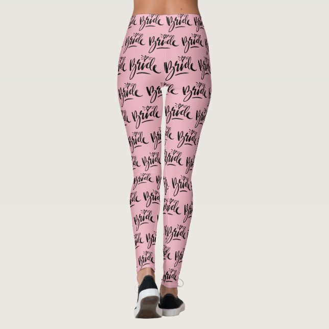 Pink wedding bride leggings for bachelorette party (Back)