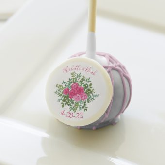 Pink Wedding Bright Floral Fuchsia Cake Pops | Zazzle