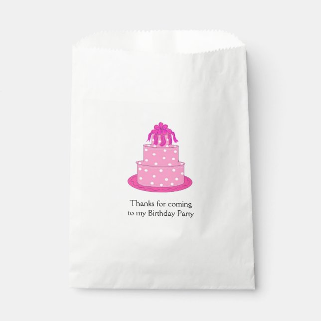 Pink Wedding Cake Favor Bag (Front)