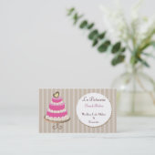 pink Wedding Cake makers business Cards (Standing Front)