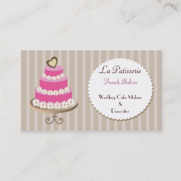 pink Wedding Cake makers business Cards