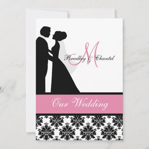Pink Wedding Couple Wedding Invitation