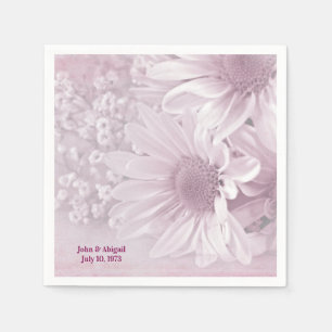 Pink Wedding Daisy Bouquet Napkins