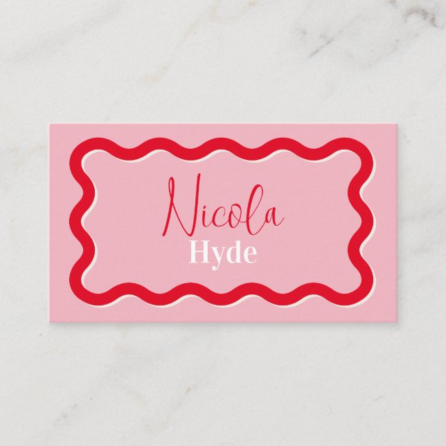 Pink Wedding Flat Place Card (Front)