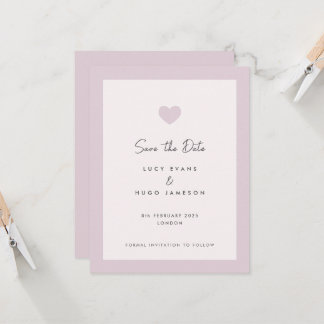 Pink Wedding Heart Design Save the Date Card