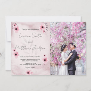 Pink Wedding Invitations with photo