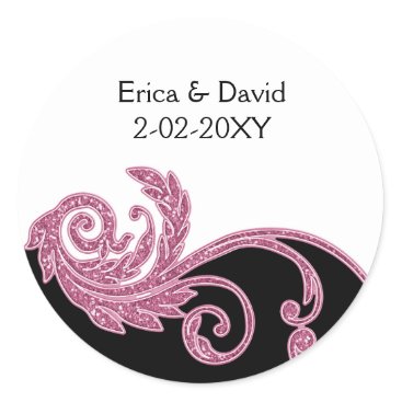 pink wedding label