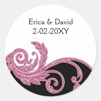 pink wedding label