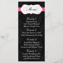pink  Wedding menu