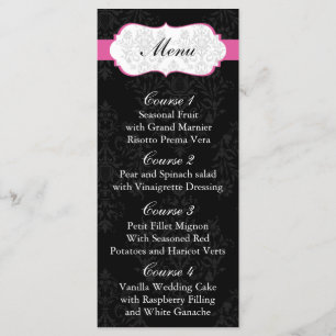 pink Wedding menu