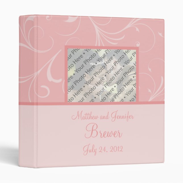 Pink Wedding Organizer and Photo Memory Book 3 Ring Binder (Front/Spine)