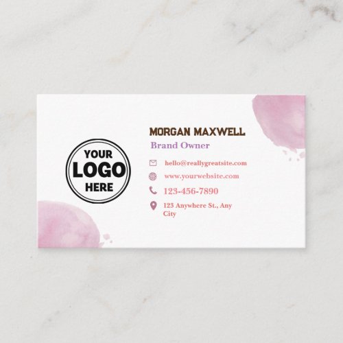 Pink Wedding Organizer QR Code Business Card