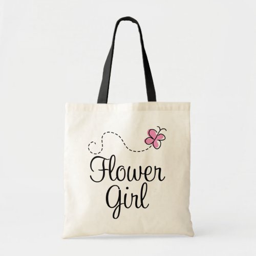 Pink Wedding Party Flower Girl Gift Tote Bag