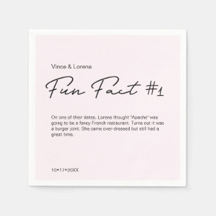 Pink Wedding Personalized Fun Fact Napkins