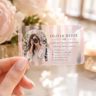 Pink Wedding Photographer Clear Business Cards