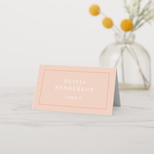 Pink Wedding Place Card Name Card Seating (Front)