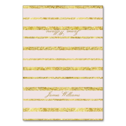 Pink Wedding Place Cards With Gold Foil Effect