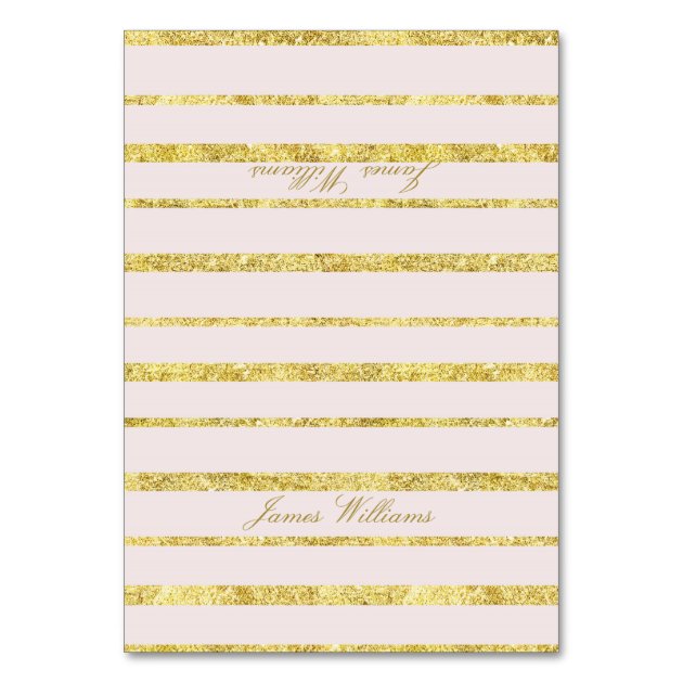 Pink Wedding Place Cards With Gold Foil Effect