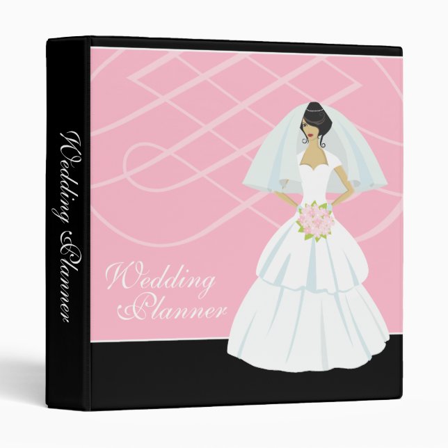 Pink Wedding Planner 3 Ring Binder (Front/Spine)