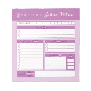 Pink Wedding Planning Notepad