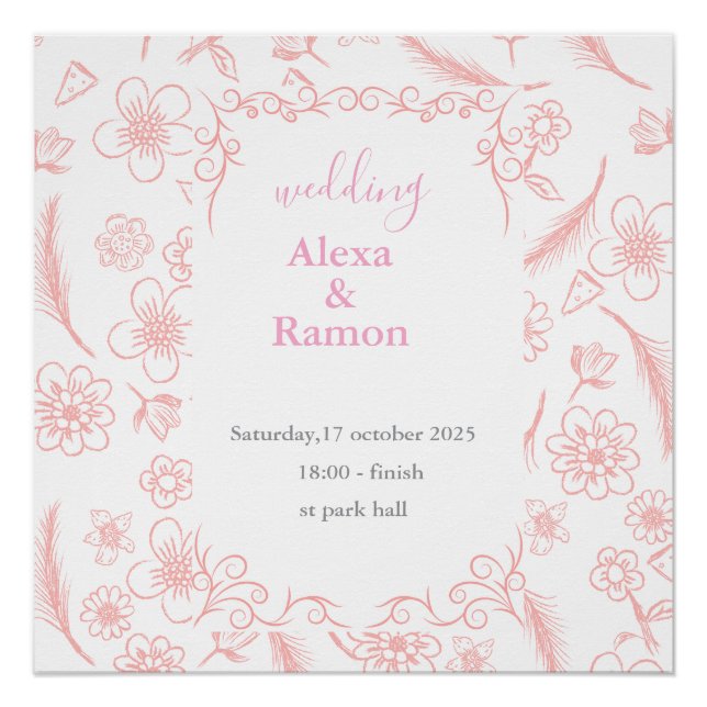 pink wedding poster (Front)