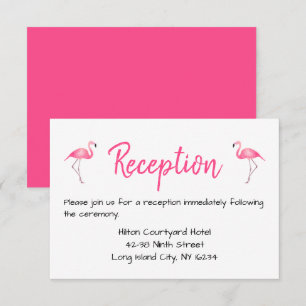 Pink Wedding Reception Flamingos Tropical Summer Invitation