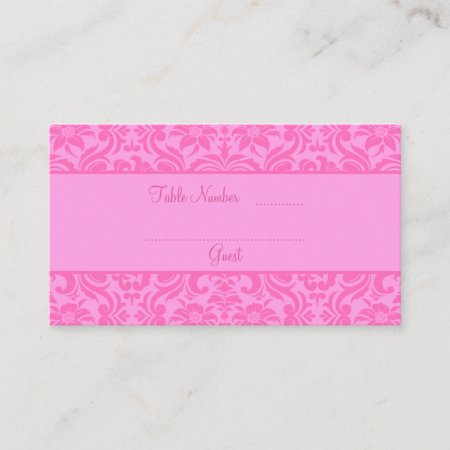 Pink Wedding Reception Table Place Cards