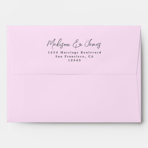 Pink Wedding Return Address Envelope
