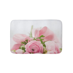 Pink Wedding Roses Bath Mat