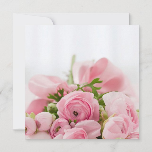 Pink Wedding Roses Card (Front)