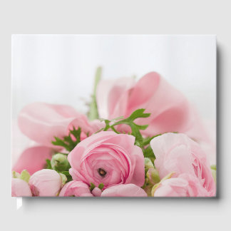 Pink Wedding Roses Guest Book