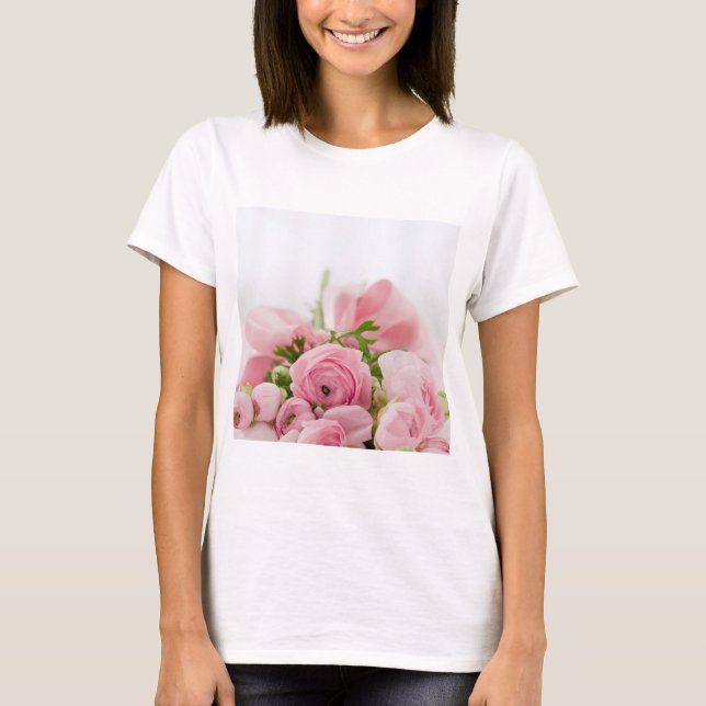Pink Wedding Roses T-Shirt (Front)