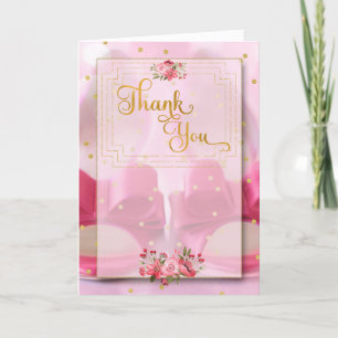 Pink Wedding Shoes Bridal Blank Inside Thank You Card
