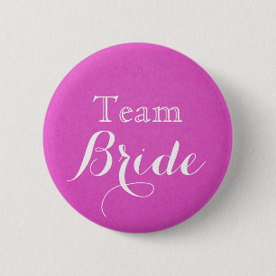 Pink Wedding Team Bride Button