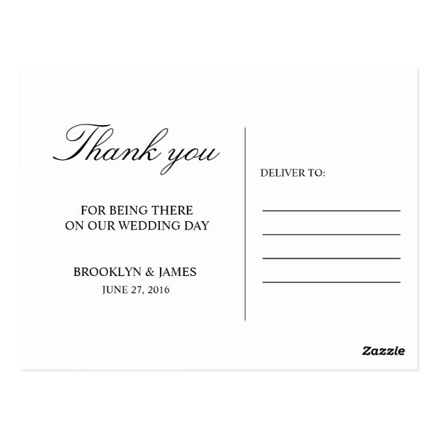 Pink Wedding Thank You Postcards Gold Foil Effect