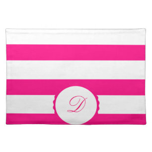 Pink Weis touched mono gram personalizes Cloth Placemat