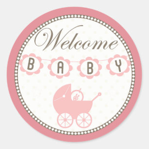 3D Welcome Baby Girl Stickers #9762 :: Baby Stickers