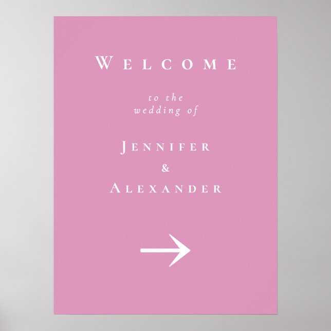 Pink Welcome to Wedding Sign (Front)